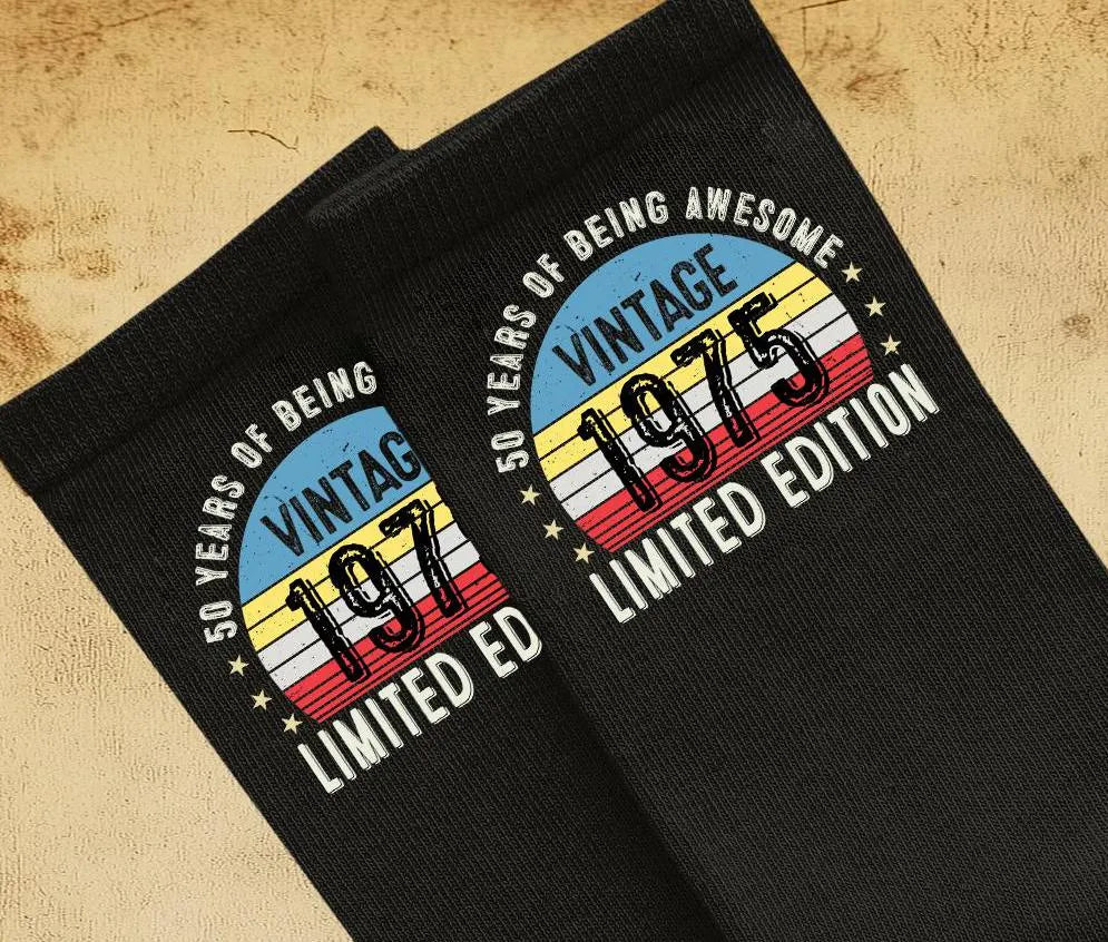 Socks 50th Birthday Gifts For Men Or Women Awesome Since 1975 50 Years Old