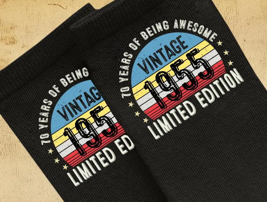Socks 70th Birthday Gifts For Men Or Women Awesome Since 1955 70 Years Old