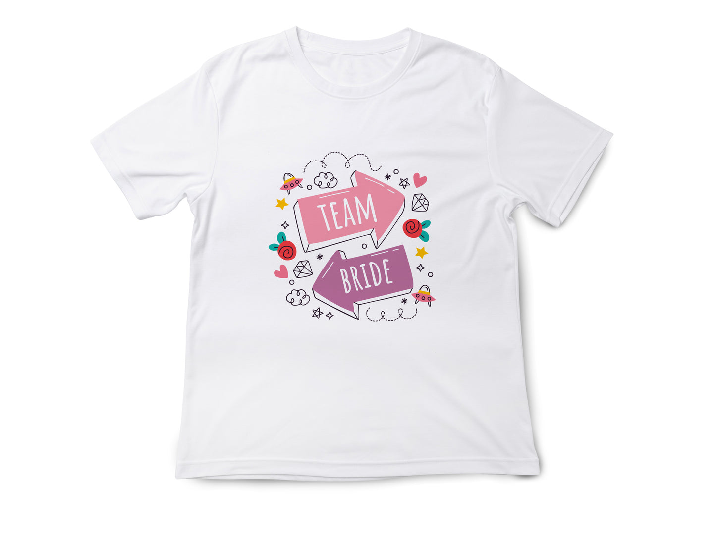 Team Bride Shirt with Arrows – Wedding Party T-Shirt – Bachelorette Party Tee – Matching Bridal Squad Shirt – Bride Tribe Outfit