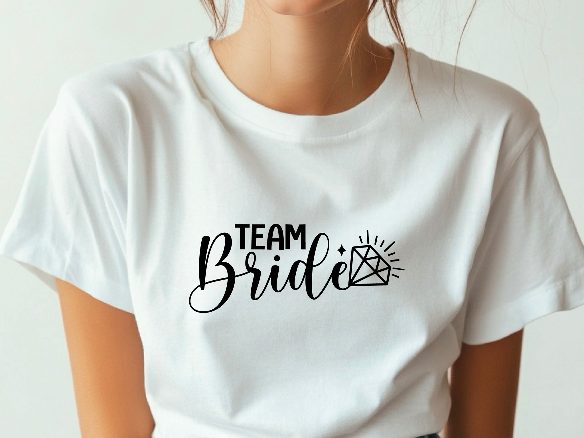 Team Bride Shirt – Black Diamond Wedding T-Shirt – Bachelorette Party Tee – Matching Bridal Squad Shirt – Bride Tribe Outfit