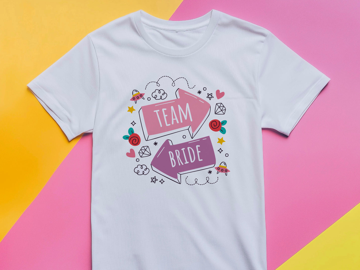 Team Bride Shirt with Arrows – Wedding Party T-Shirt – Bachelorette Party Tee – Matching Bridal Squad Shirt – Bride Tribe Outfit