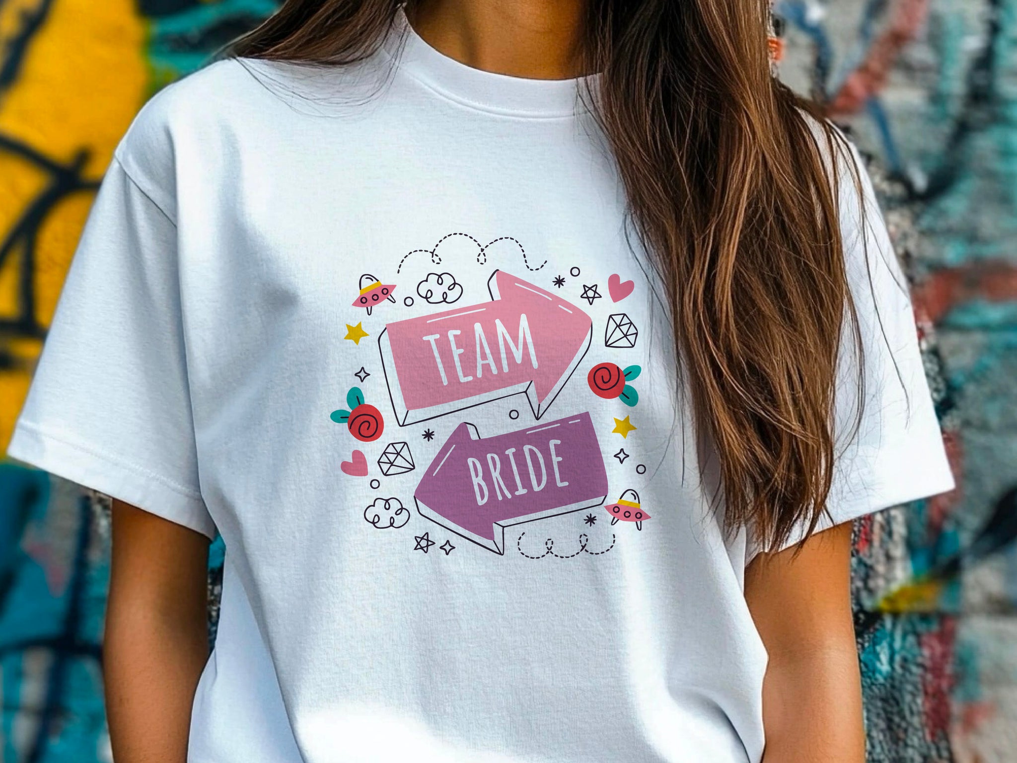 Team Bride Shirt with Arrows – Wedding Party T-Shirt – Bachelorette Party Tee – Matching Bridal Squad Shirt – Bride Tribe Outfit
