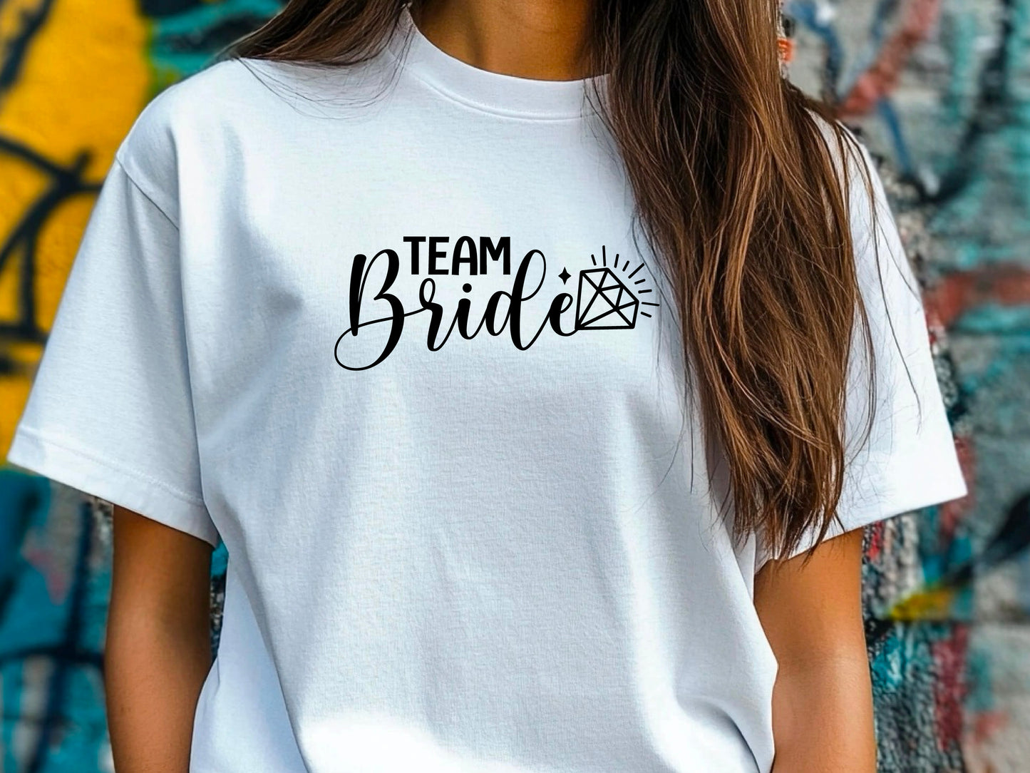 Team Bride Shirt – Black Diamond Wedding T-Shirt – Bachelorette Party Tee – Matching Bridal Squad Shirt – Bride Tribe Outfit