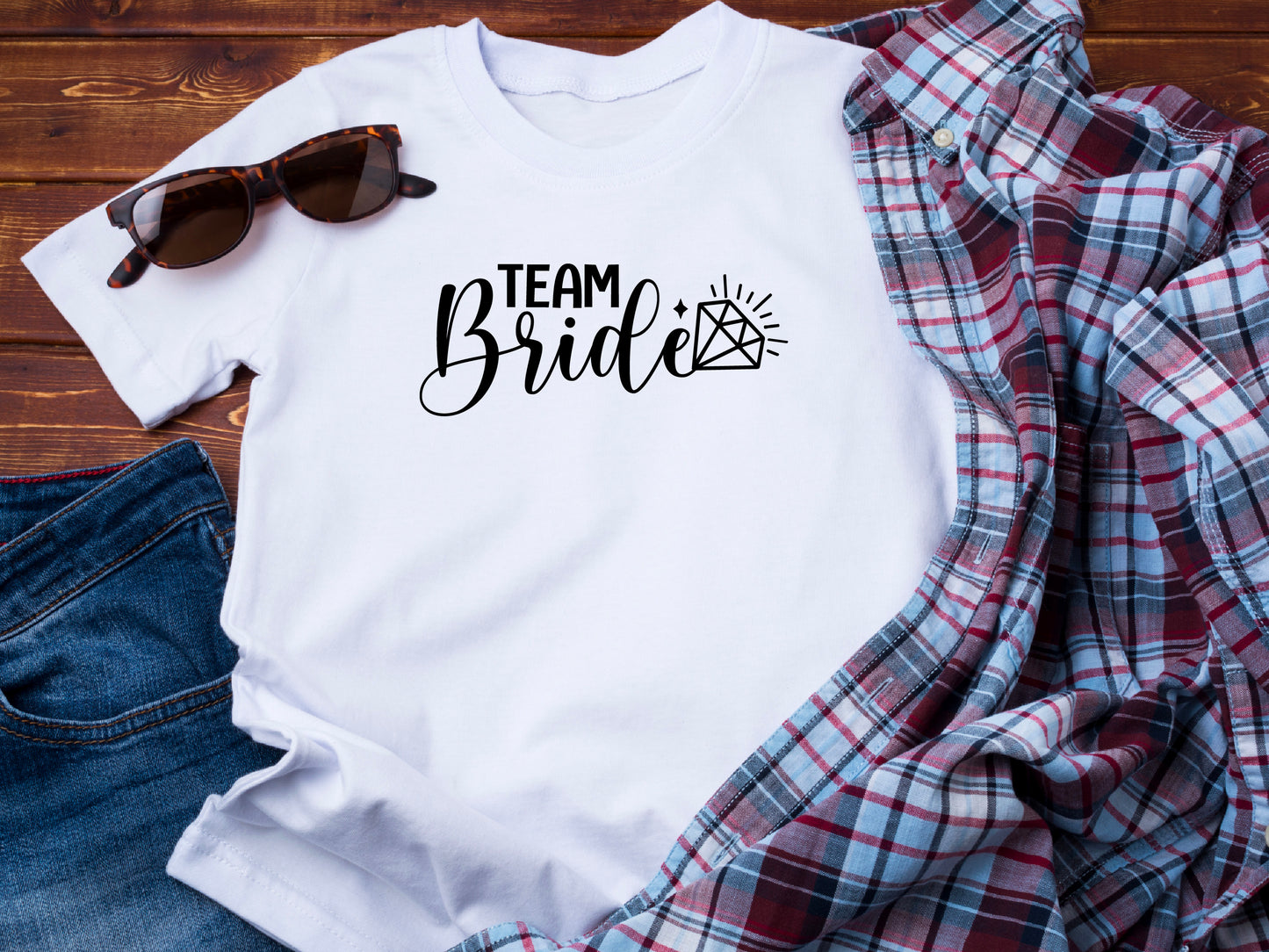 Team Bride Shirt – Black Diamond Wedding T-Shirt – Bachelorette Party Tee – Matching Bridal Squad Shirt – Bride Tribe Outfit