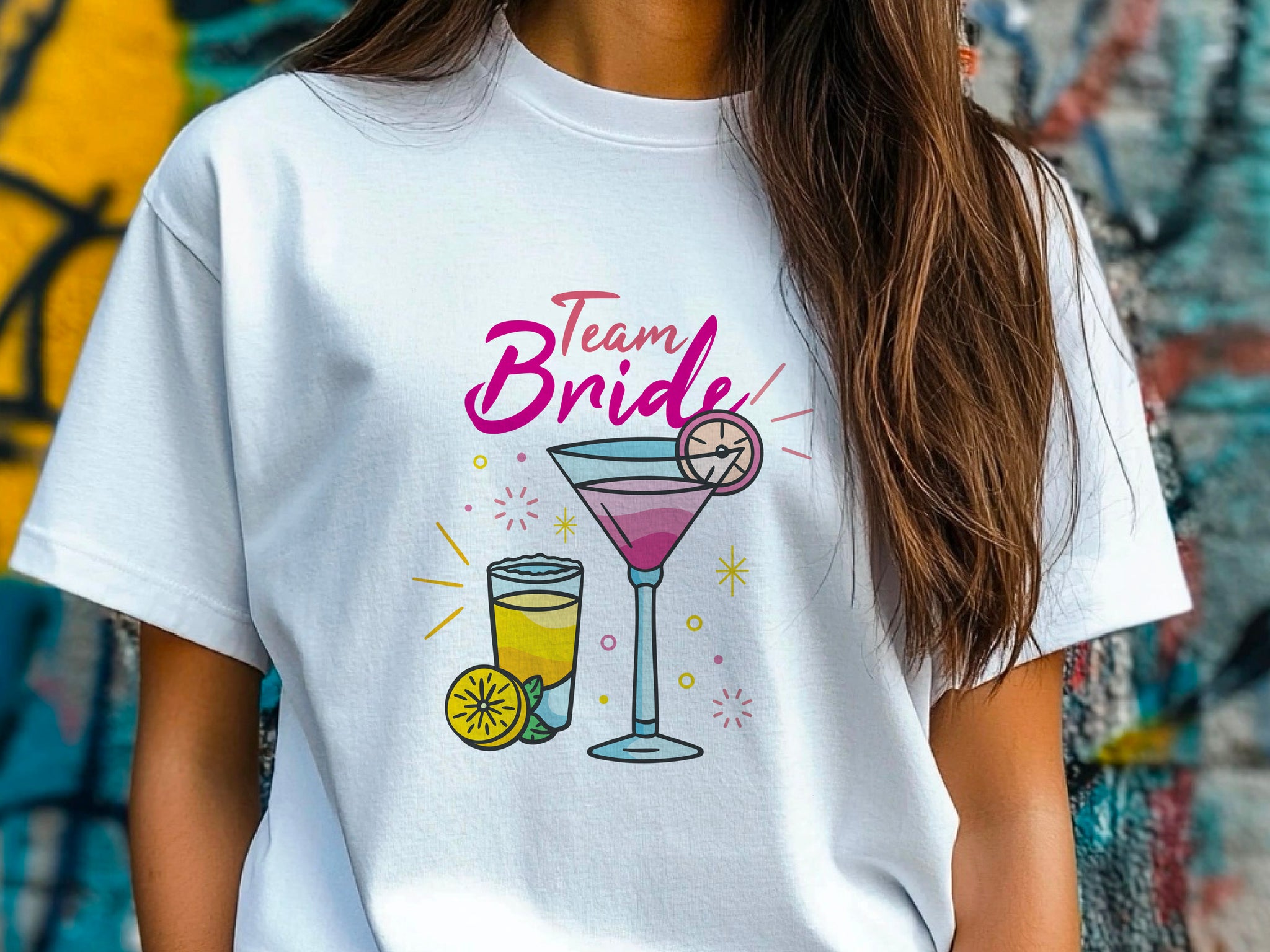 Team Bride Shirt – Cocktail Bachelorette Party Tee – Matching Bridal Party Shirt – Wedding Squad T-Shirt