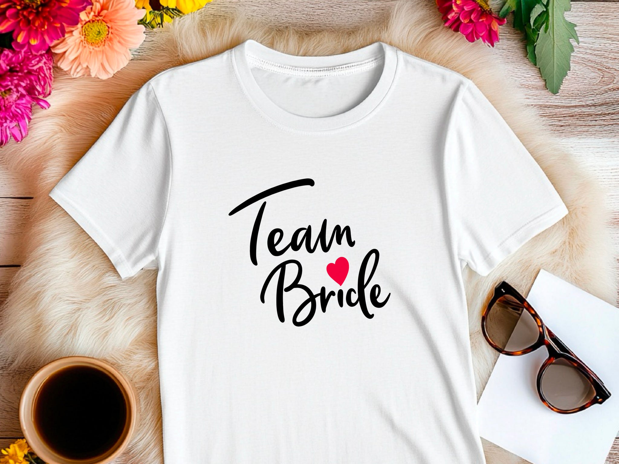 Team Bride Shirt – Festive Wedding Party T-Shirt – Bachelorette Party Tee – Matching Bridal Squad Shirts – Bride Tribe Gift Idea