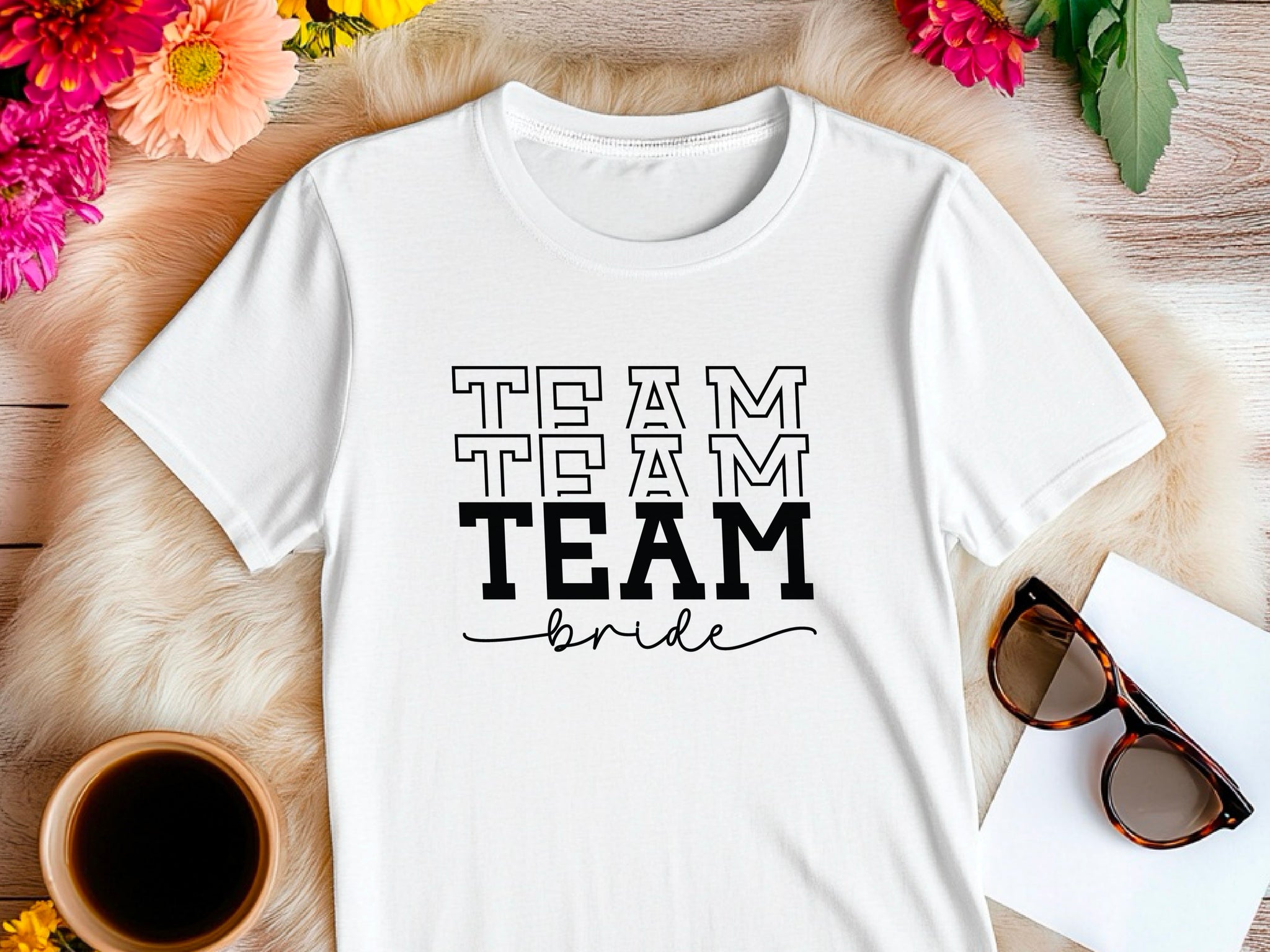 Team Bride Shirt – Bridal Party T-Shirt – Bachelorette Squad Tee – Wedding Celebration Shirt – Matching Bride Tribe Tee
