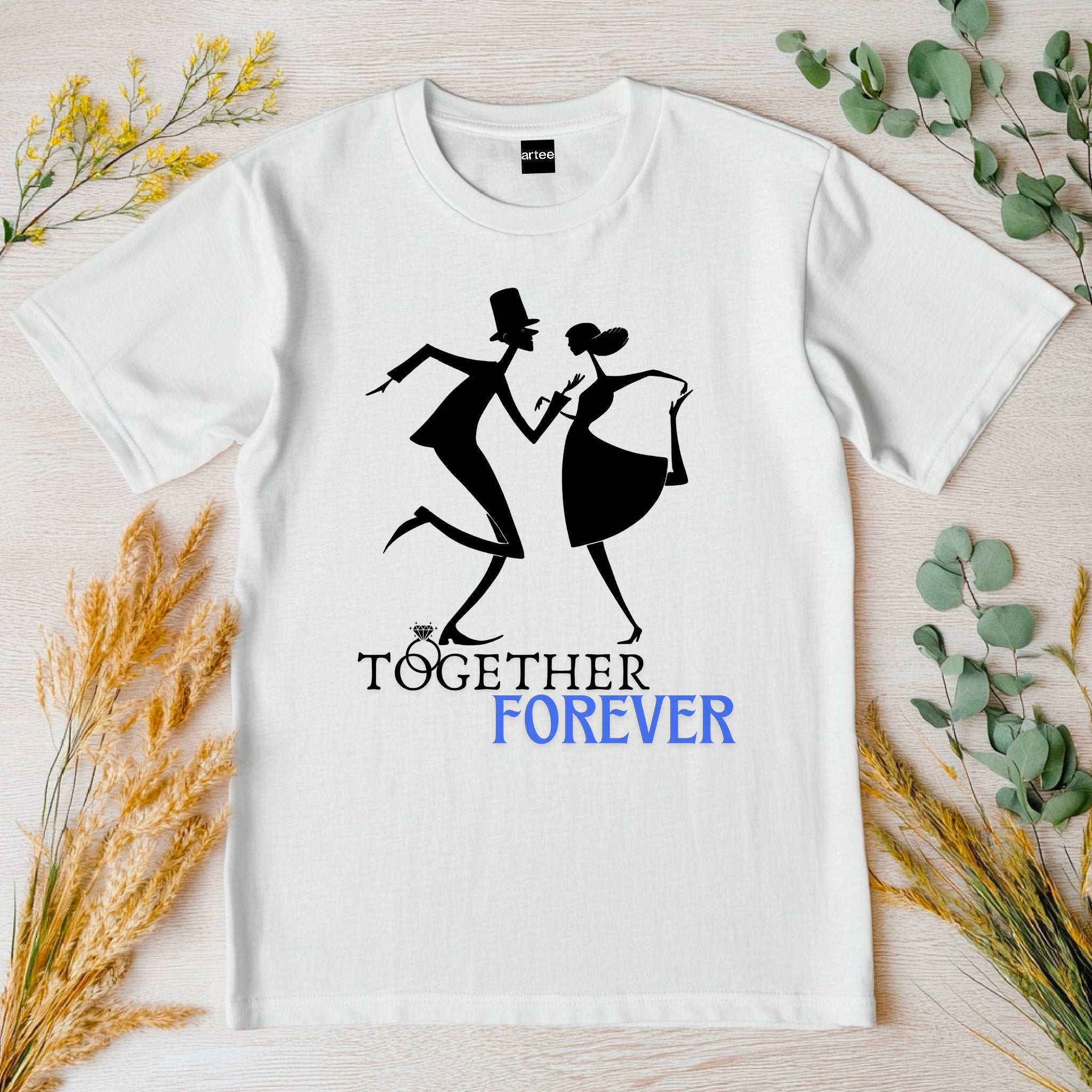 Together Forever T-Shirt – Wedding Anniversary Gift – Couple Matching Tee – Romantic Gift for Him & Her – Love Quote Shirt