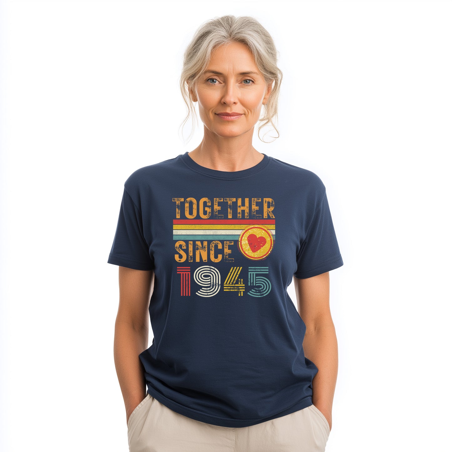 Together Since 1945 T-Shirt – Custom Anniversary Gift for Couple – Husband Wife Matching Shirt – Personalized Newlywed Tee