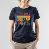 Together Since 1945 T-Shirt – Custom Anniversary Gift for Couple – Husband Wife Matching Shirt – Personalized Newlywed Tee