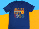Customise Anniversary Tee 1955, Together Since T-Shirt, Couple Gift, Wedding Anniversary Shirt, Unisex Love Tee