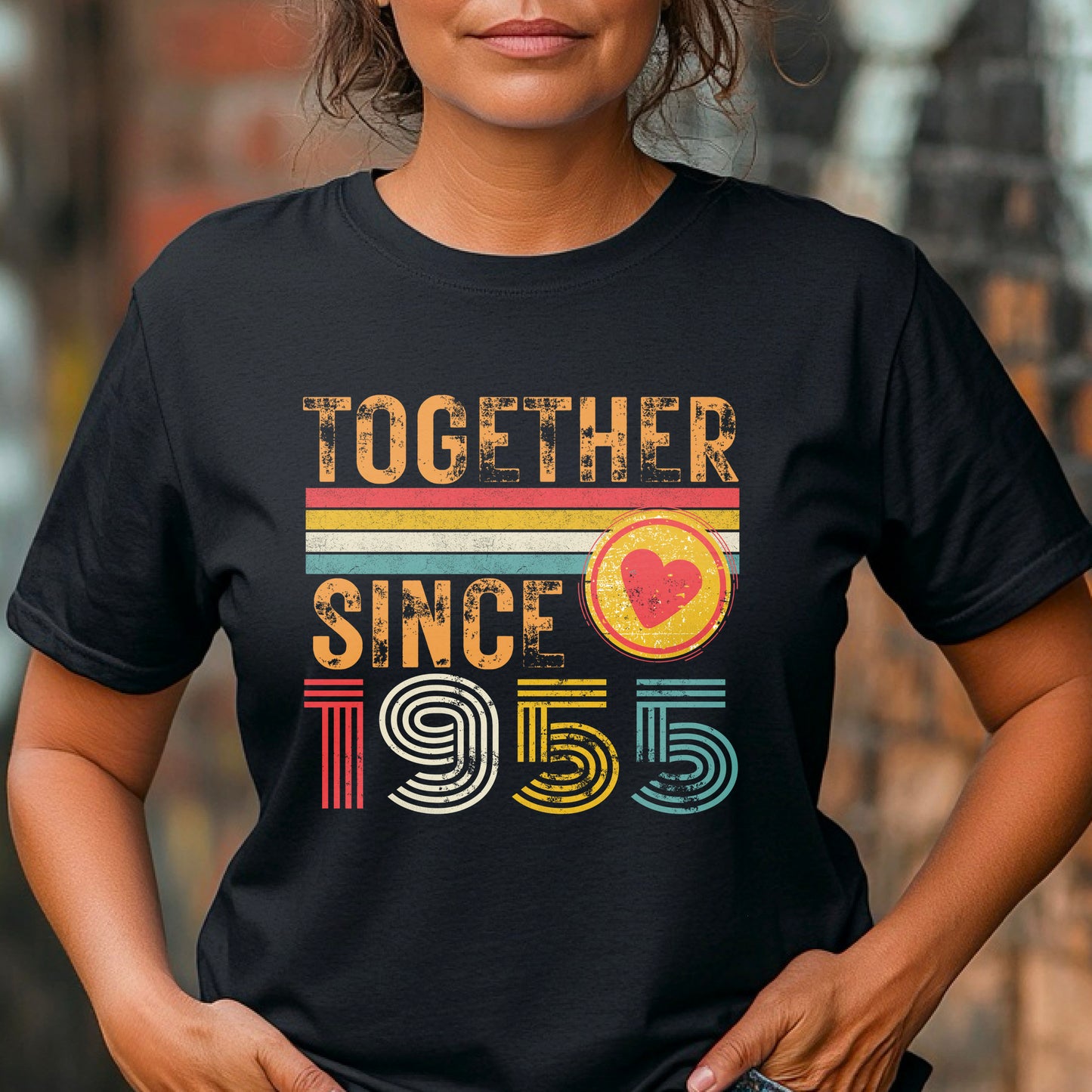 Customise Anniversary Tee 1955, Together Since T-Shirt, Couple Gift, Wedding Anniversary Shirt, Unisex Love Tee