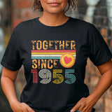 Customise Anniversary Tee 1955, Together Since T-Shirt, Couple Gift, Wedding Anniversary Shirt, Unisex Love Tee