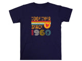 Customise Anniversary Tee 1960, Together Since T-Shirt, Couple Gift, Wedding Anniversary Shirt, Unisex Love Tee