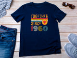 Customise Anniversary Tee 1960, Together Since T-Shirt, Couple Gift, Wedding Anniversary Shirt, Unisex Love Tee