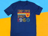 Customise Anniversary Tee 1960, Together Since T-Shirt, Couple Gift, Wedding Anniversary Shirt, Unisex Love Tee