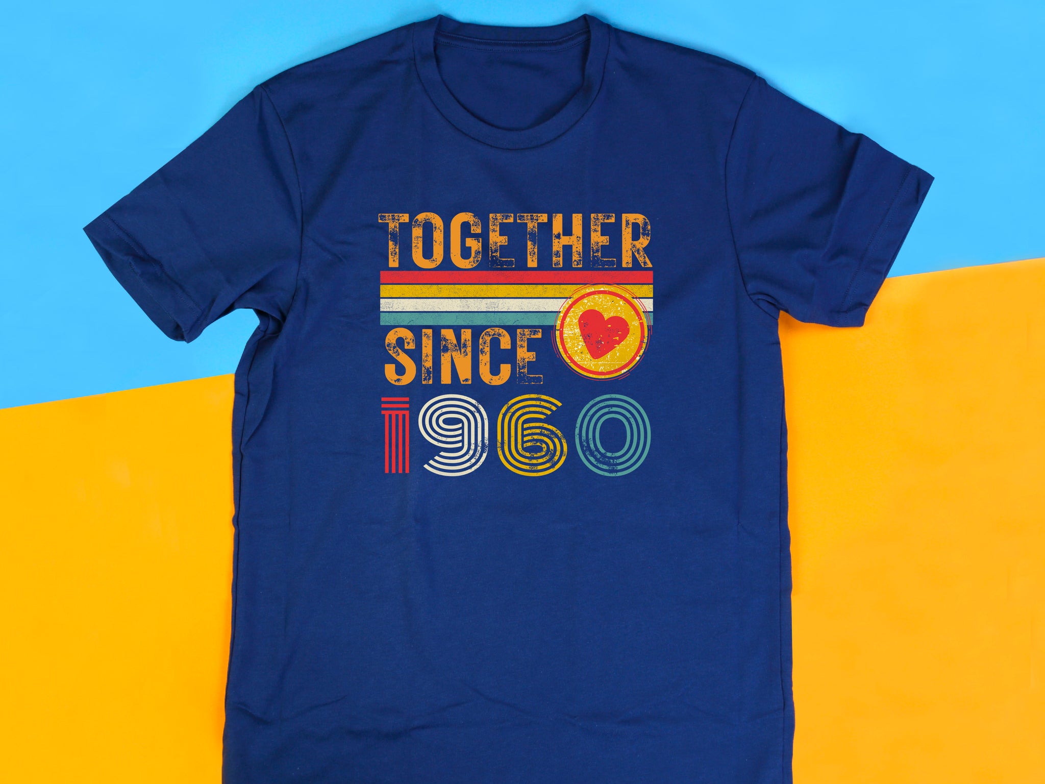 Customise Anniversary Tee 1960, Together Since T-Shirt, Couple Gift, Wedding Anniversary Shirt, Unisex Love Tee