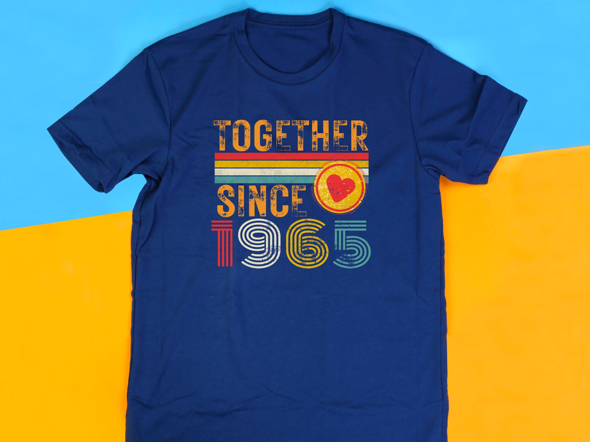 60th Anniversary Couple Shirt, Together Since 1965 Tee, Matching Husband Wife Gift, Est. 1965 Love Rings T-Shirt