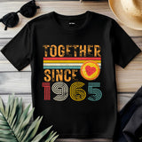 60th Anniversary Couple Shirt, Together Since 1965 Tee, Matching Husband Wife Gift, Est. 1965 Love Rings T-Shirt