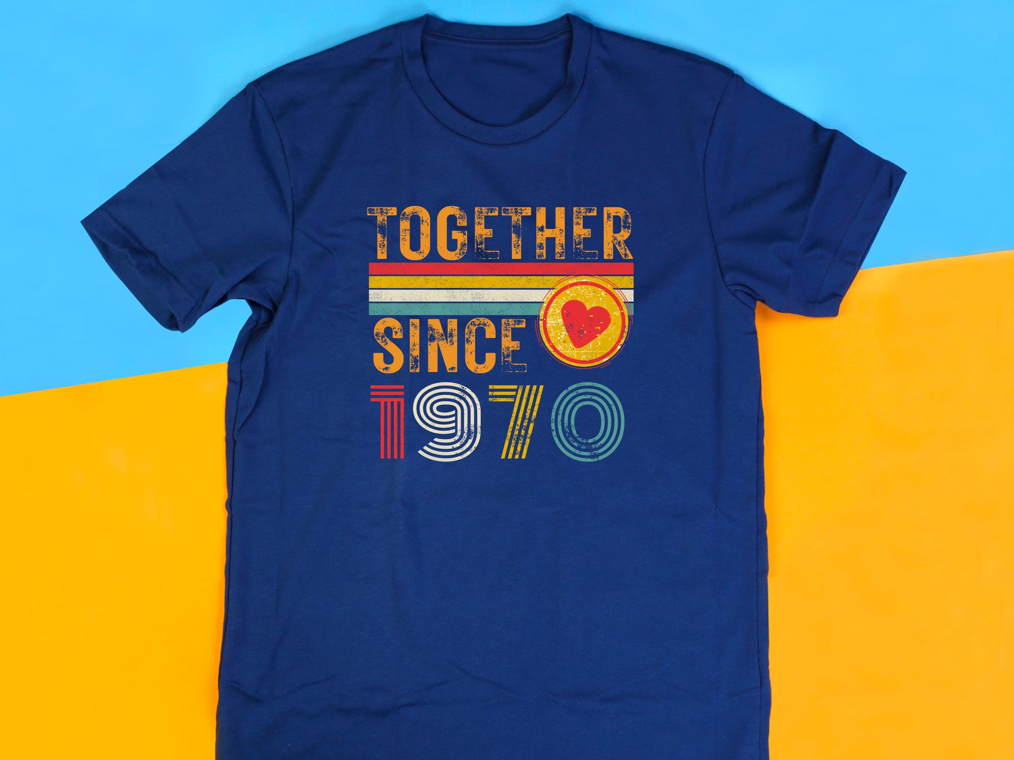 55th Anniversary Couple Shirt, Together Since 1970 Tee, Matching Husband Wife Gift, Est. 1970 Love Rings T-Shirt