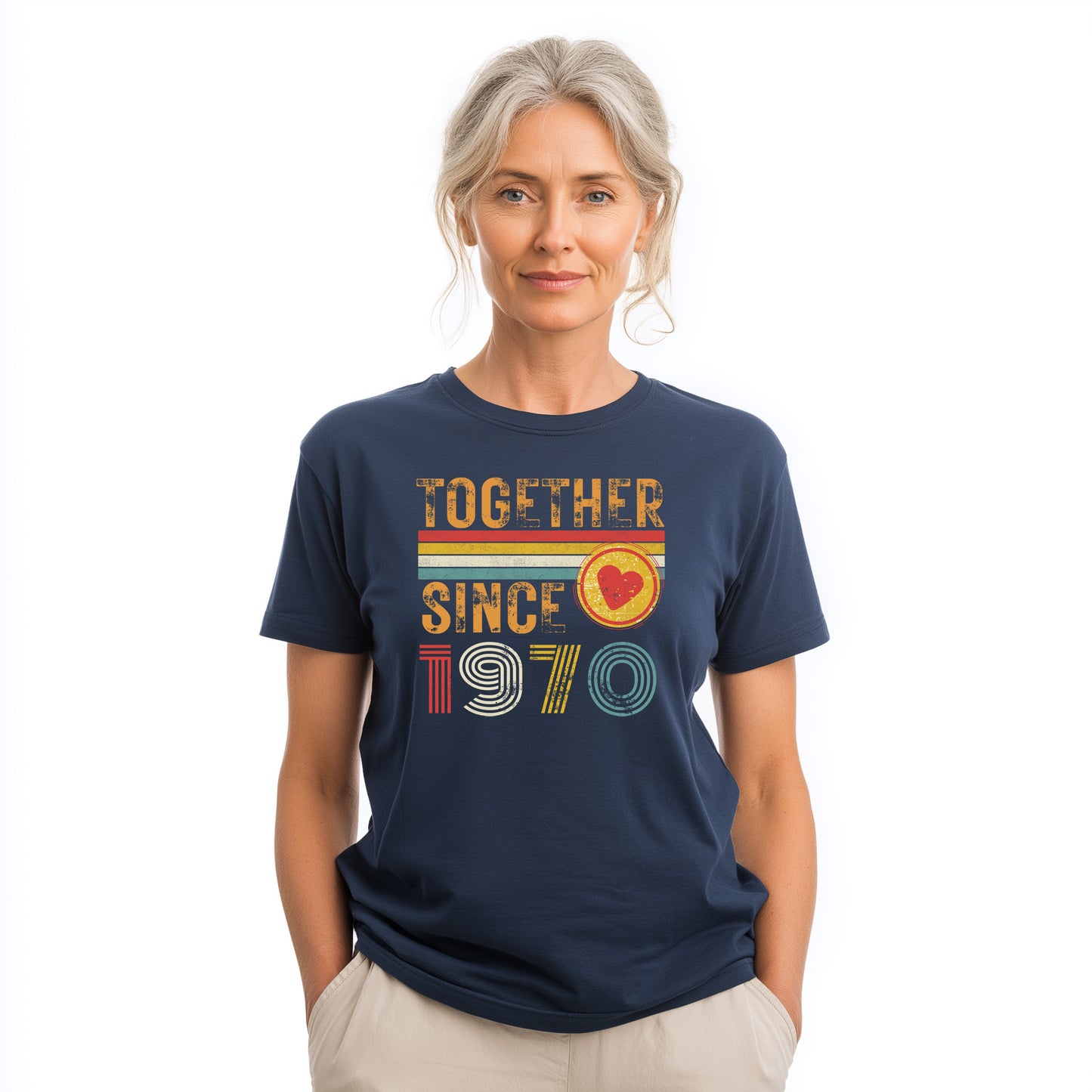 55th Anniversary Couple Shirt, Together Since 1970 Tee, Matching Husband Wife Gift, Est. 1970 Love Rings T-Shirt