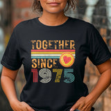 50th Anniversary Shirt for Couple, Together Since 1975 Tee, Husband and Wife Matching Shirt, Est. 1975 Love Gift, Golden Anniversary T-Shirt