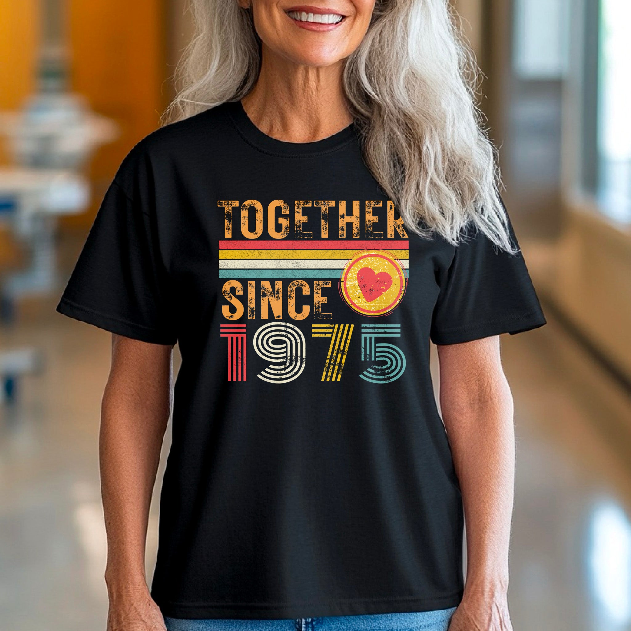 50th Anniversary Shirt for Couple, Together Since 1975 Tee, Husband and Wife Matching Shirt, Est. 1975 Love Gift, Golden Anniversary T-Shirt