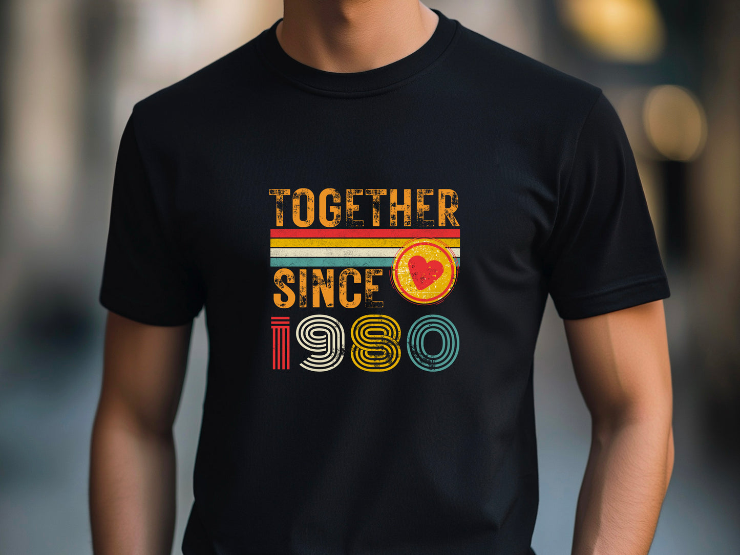 45th Anniversary Shirt for Couple, Together Since 1980 Tee, Husband and Wife Matching Shirt, Est. 1980 Love Gift, Golden Anniversary T-Shirt