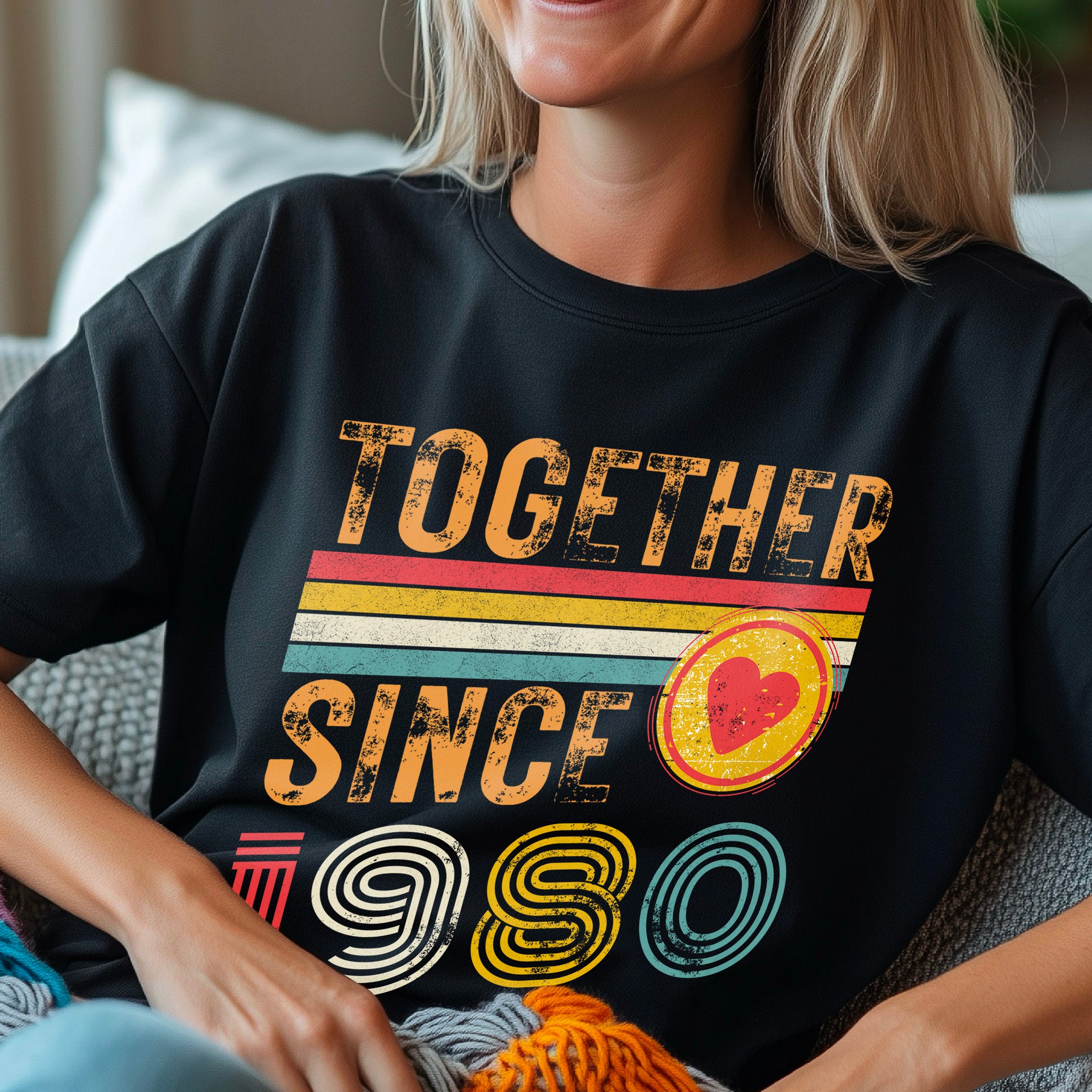 45th Anniversary Shirt for Couple, Together Since 1980 Tee, Husband and Wife Matching Shirt, Est. 1980 Love Gift, Golden Anniversary T-Shirt