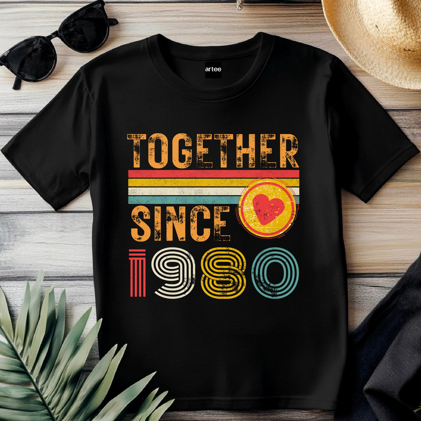 45th Anniversary Shirt for Couple, Together Since 1980 Tee, Husband and Wife Matching Shirt, Est. 1980 Love Gift, Golden Anniversary T-Shirt