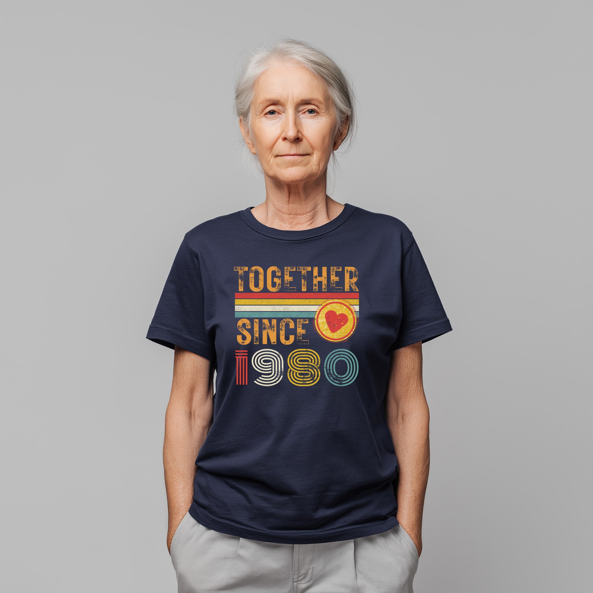 45th Anniversary Shirt for Couple, Together Since 1980 Tee, Husband and Wife Matching Shirt, Est. 1980 Love Gift, Golden Anniversary T-Shirt