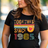 Anniversary Shirt for Couple Est. 1985, Matching Wifey & Hubby Tees, Custom Husband and Wife Gift, 40th Anniversary T-Shirt