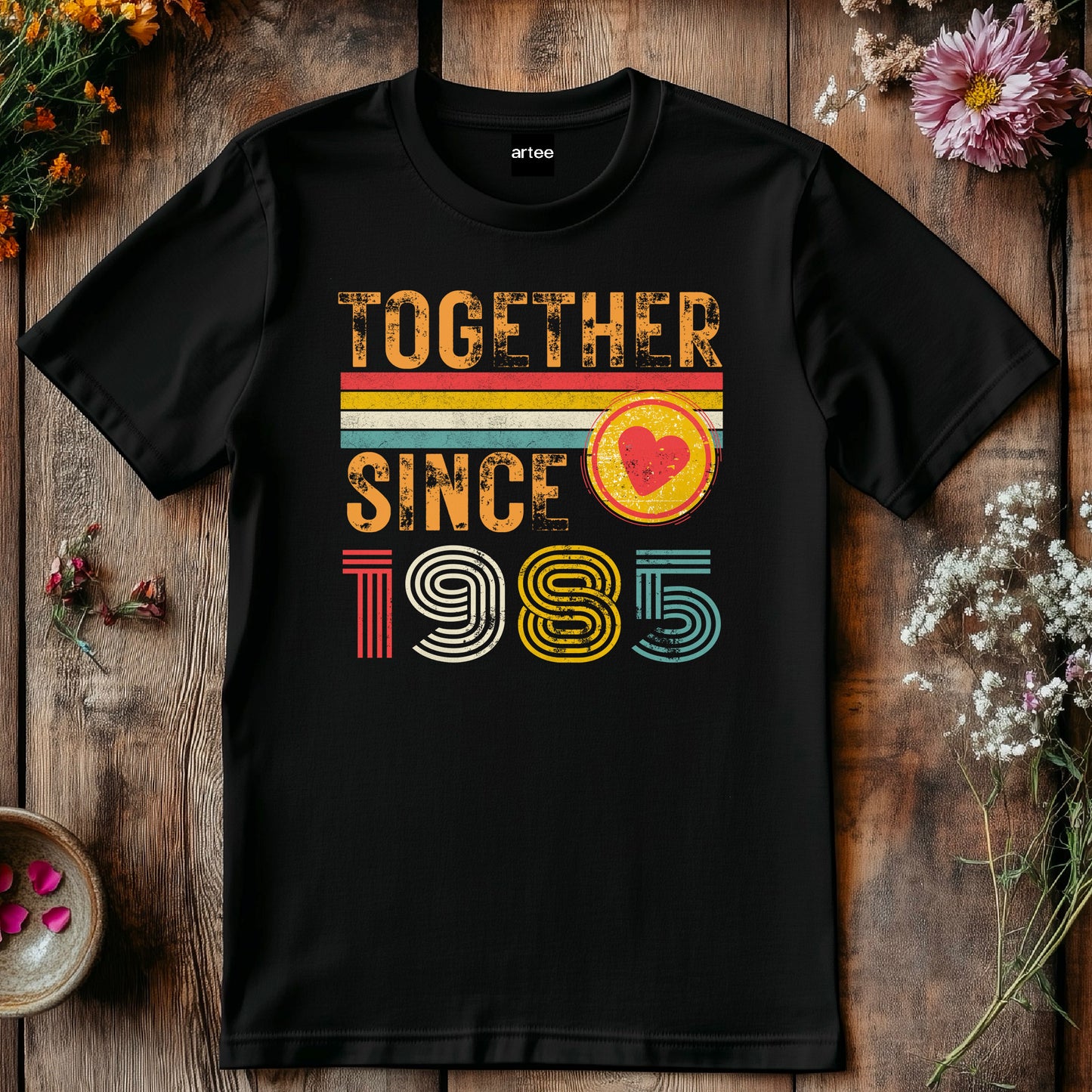 Anniversary Shirt for Couple Est. 1985, Matching Wifey & Hubby Tees, Custom Husband and Wife Gift, 40th Anniversary T-Shirt