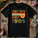 Anniversary Shirt for Couple Est. 1985, Matching Wifey & Hubby Tees, Custom Husband and Wife Gift, 40th Anniversary T-Shirt
