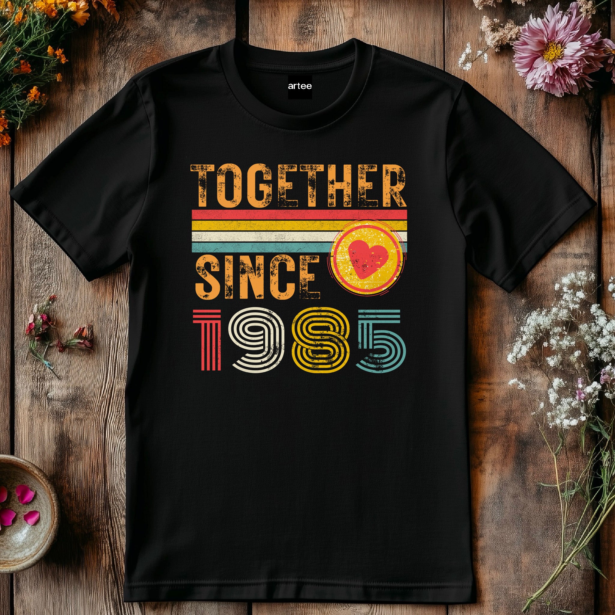 Anniversary Shirt for Couple Est. 1985, Matching Wifey & Hubby Tees, Custom Husband and Wife Gift, 40th Anniversary T-Shirt