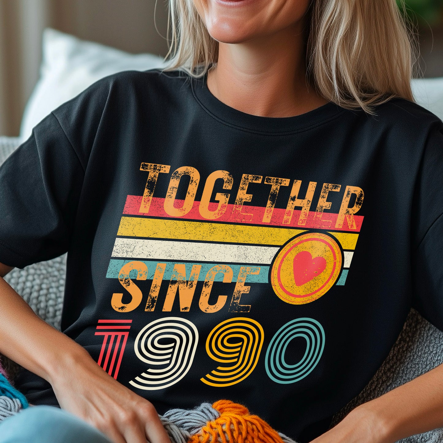 35th Anniversary Shirt, Est. 1990 Matching Couple Tees, Wifey & Hubby Gift, Married Since 1990 Custom Husband and Wife T-Shirt