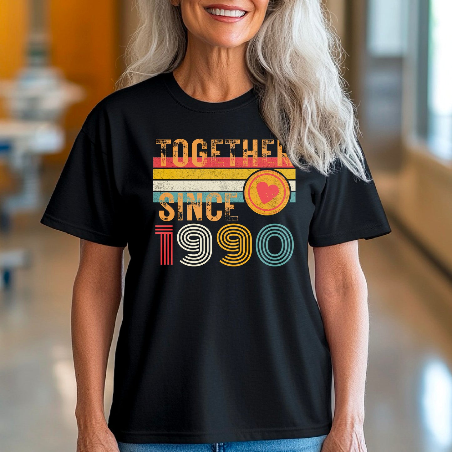 35th Anniversary Shirt, Est. 1990 Matching Couple Tees, Wifey & Hubby Gift, Married Since 1990 Custom Husband and Wife T-Shirt