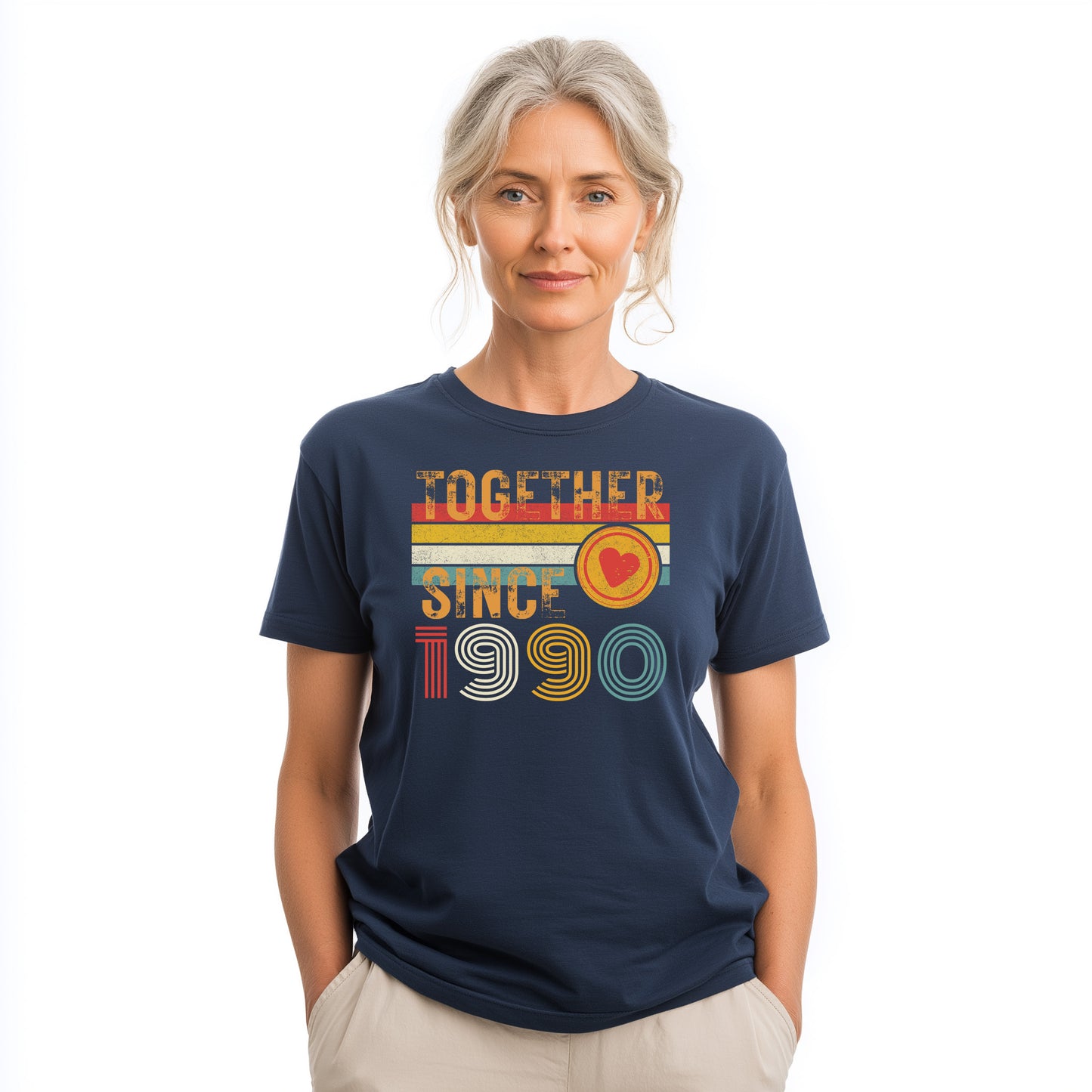 35th Anniversary Shirt, Est. 1990 Matching Couple Tees, Wifey & Hubby Gift, Married Since 1990 Custom Husband and Wife T-Shirt