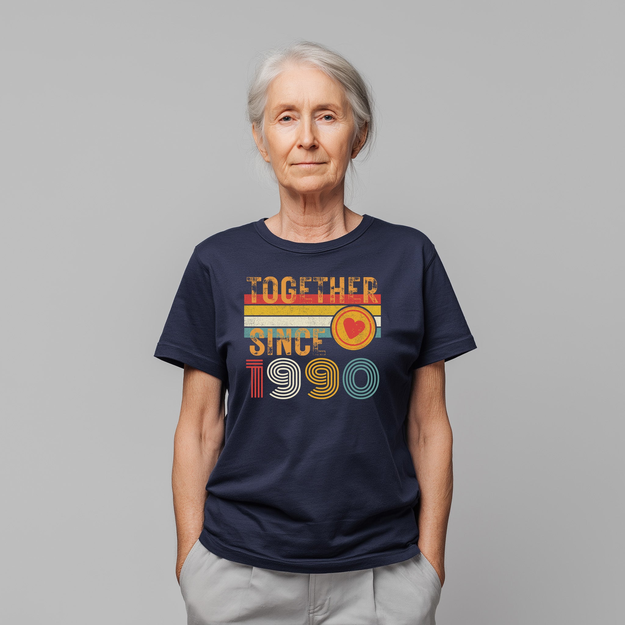 35th Anniversary Shirt, Est. 1990 Matching Couple Tees, Wifey & Hubby Gift, Married Since 1990 Custom Husband and Wife T-Shirt