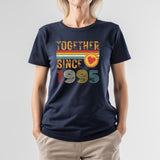 Customise Any Year Together Since 1995 Vintage Couple 30th Wedding Anniversary T-Shirt Husband Wife Boyfriend Girlfriend T Shirt Tee Top