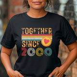 Couple Anniversary Gift Custom Year 2000 Together Since T-Shirt, Retro Love Shirt, Husband Wife Matching Tee