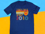 Custom Anniversary T-Shirt – Matching Couple Shirts – Since 2010 Gift for Husband and Wife – Wifey and Hubby Unisex Tee