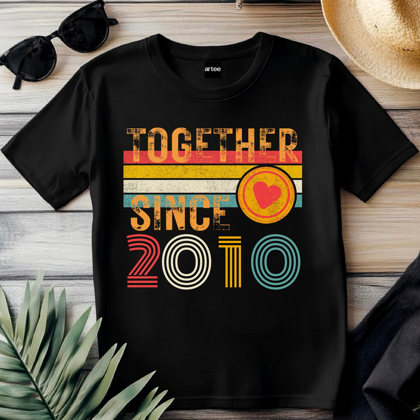 Custom Anniversary T-Shirt – Matching Couple Shirts – Since 2010 Gift for Husband and Wife – Wifey and Hubby Unisex Tee