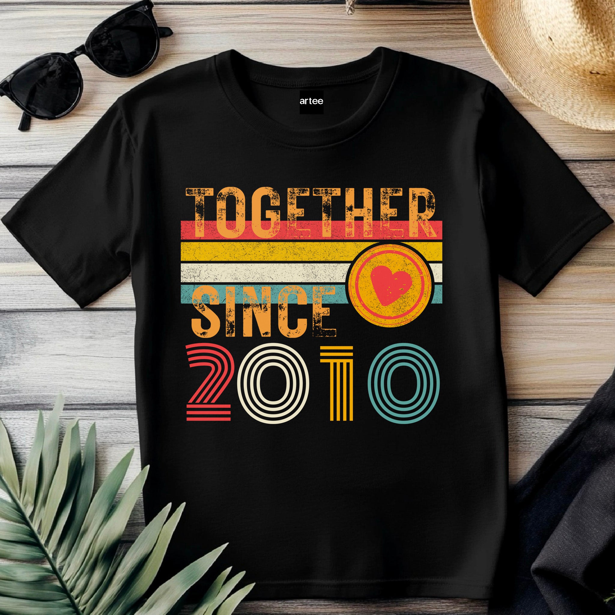 Custom Anniversary T-Shirt – Matching Couple Shirts – Since 2010 Gift for Husband and Wife – Wifey and Hubby Unisex Tee