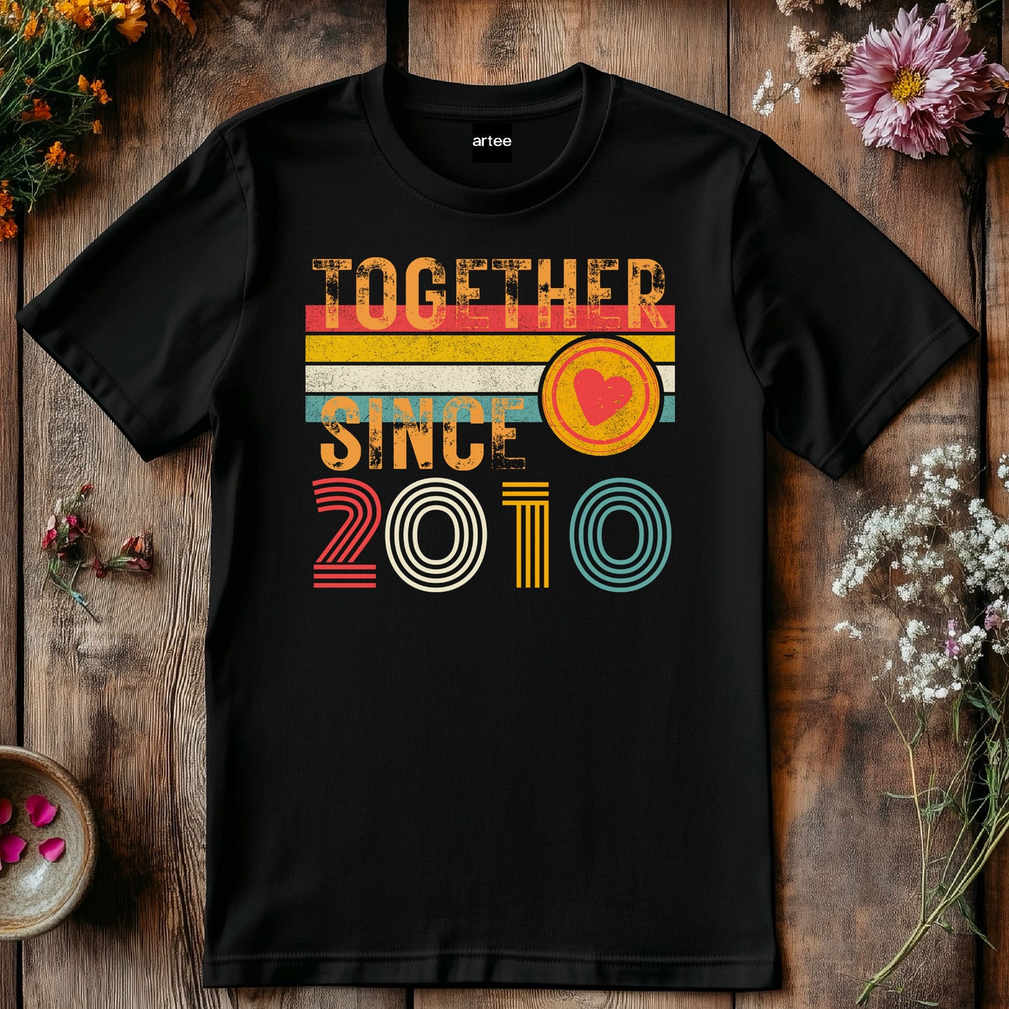 Custom Anniversary T-Shirt – Matching Couple Shirts – Since 2010 Gift for Husband and Wife – Wifey and Hubby Unisex Tee