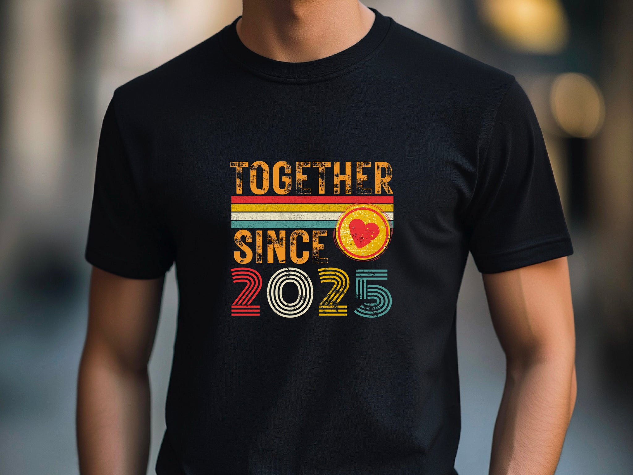 Together Since 2025 Shirt – Matching Couple T-Shirt with Heart, Anniversary Gift, New Relationship Shirt, Valentine's Day Gift