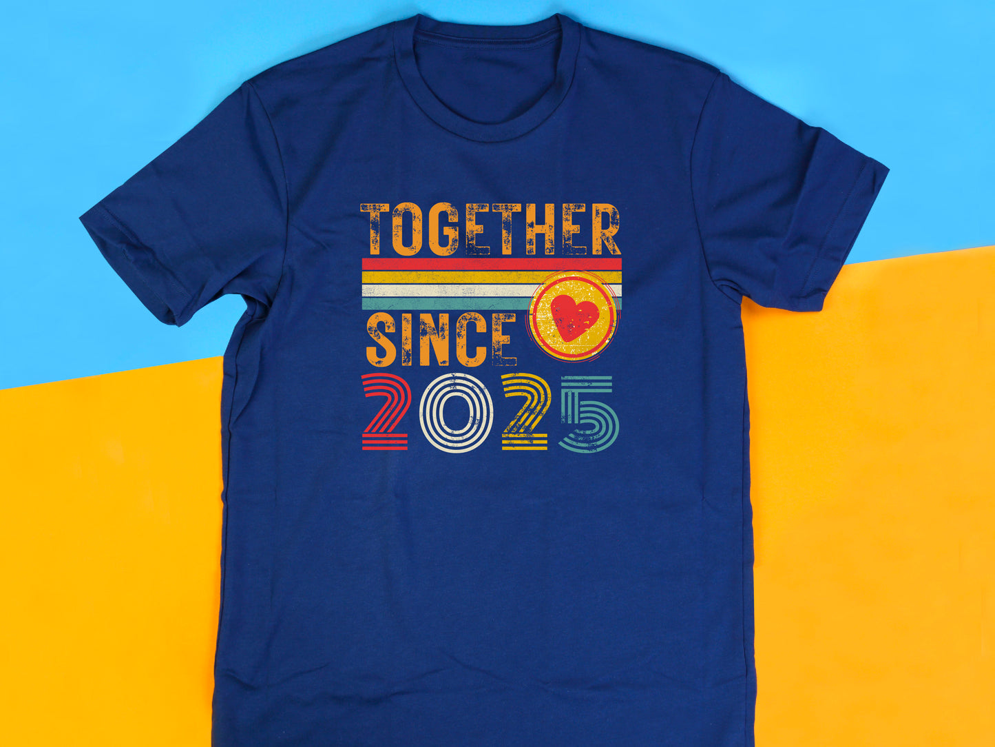 Together Since 2025 Shirt – Matching Couple T-Shirt with Heart, Anniversary Gift, New Relationship Shirt, Valentine's Day Gift
