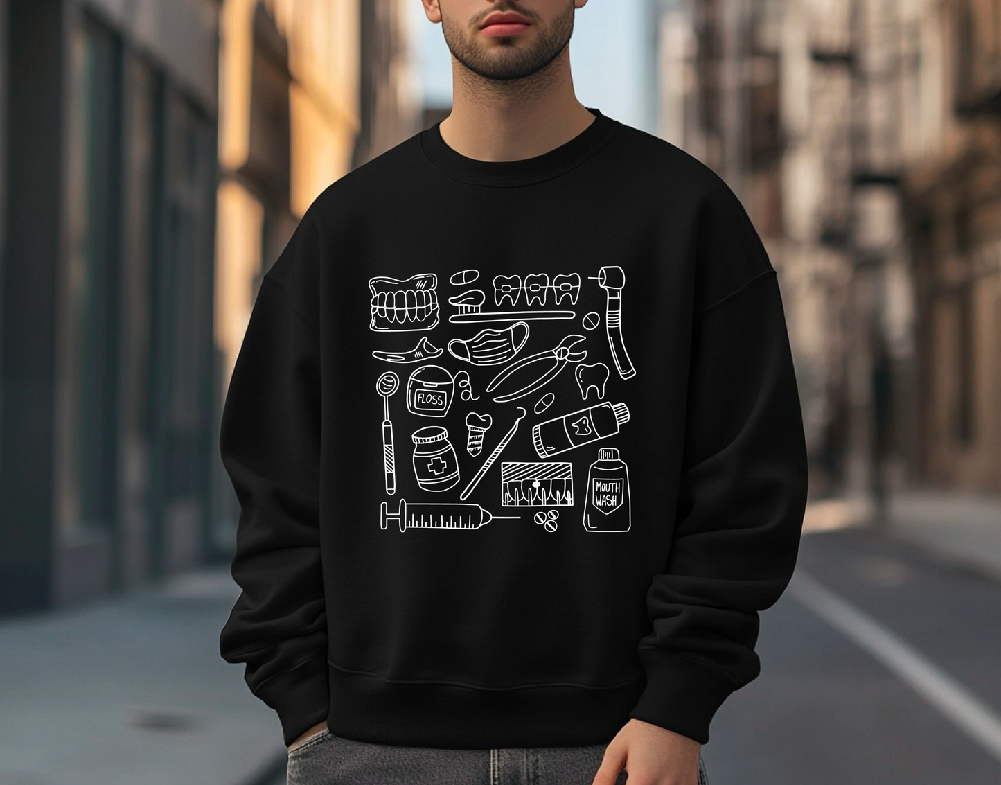 Dental Doodle Sweatshirt: Style with a Smile