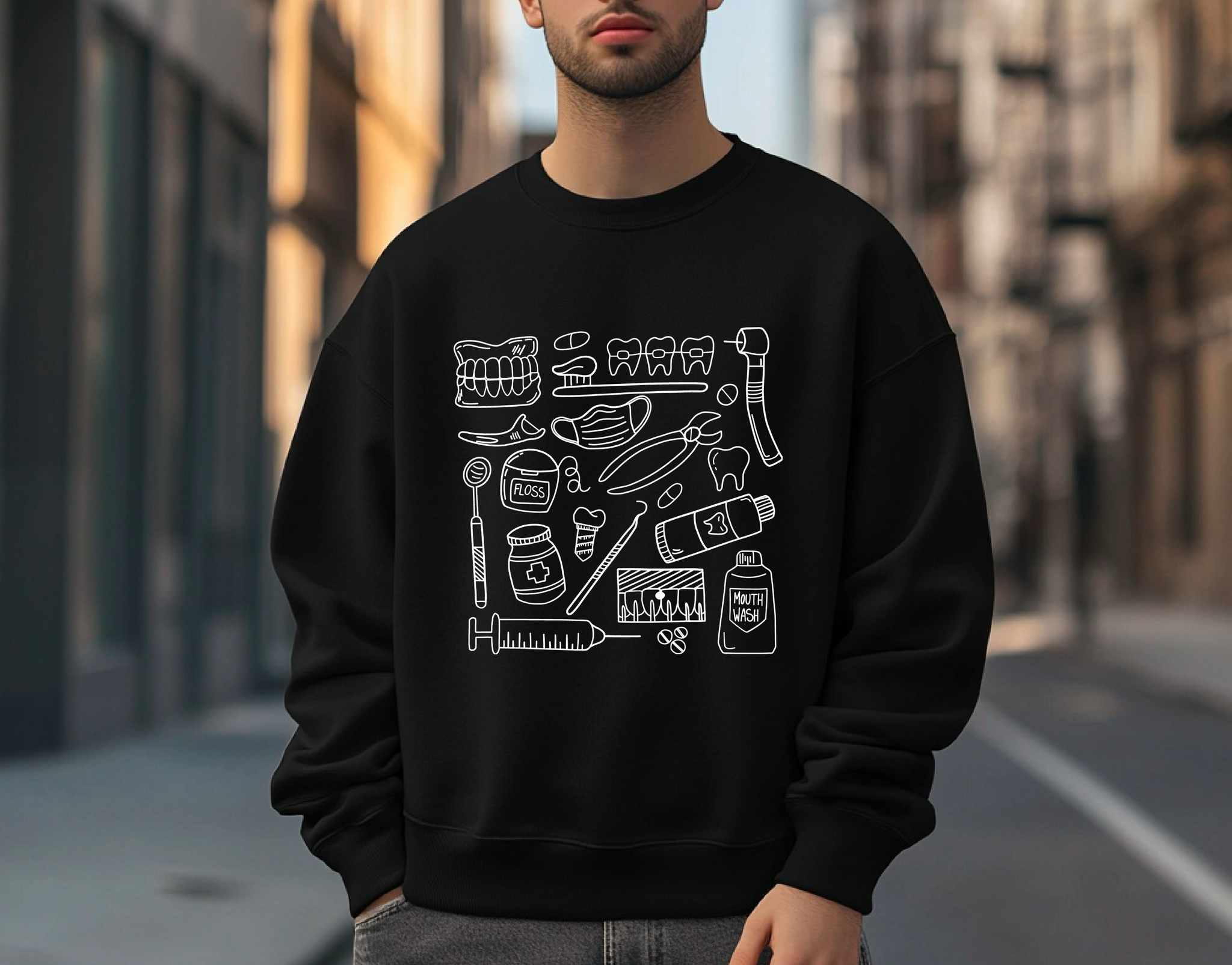 Dental Doodle Sweatshirt: Style with a Smile