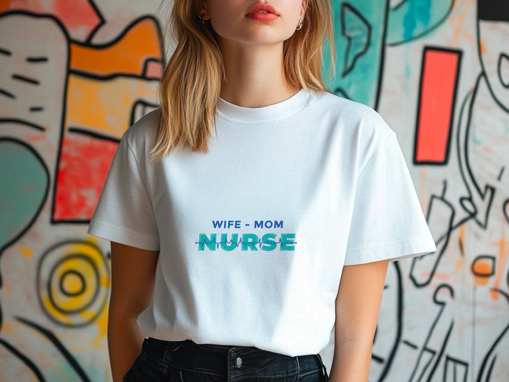 Nurse Mom Shirt, Wife Mom Nurse Tee, Nurse Gift for Her, Funny RN Shirt, Mother’s Day Nurse Tee